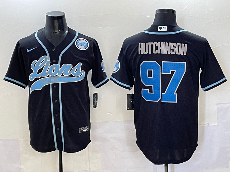 Men 2025 Detroit Lions #97 Hutchinson Black joint name 2025 Nike Limited NFL Jersey style 004->detroit lions->NFL Jersey